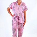 Kathy Jammy Pant Set - Pink Stripe Blossom