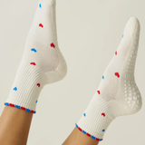 Pilates Grip Sock - USA Mini Heart