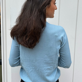 Ria Round Crew Sweater - Sky Blue