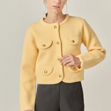 Butter Round Hem Cardigan - Yellow
