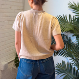 Josie Short Sleeve Cardigan - Ivory Beige