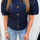 Genevieve Denim Top - Dark Denim