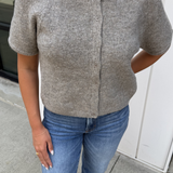 Nola Short Sleeve Button Down Cardigan - Mocha
