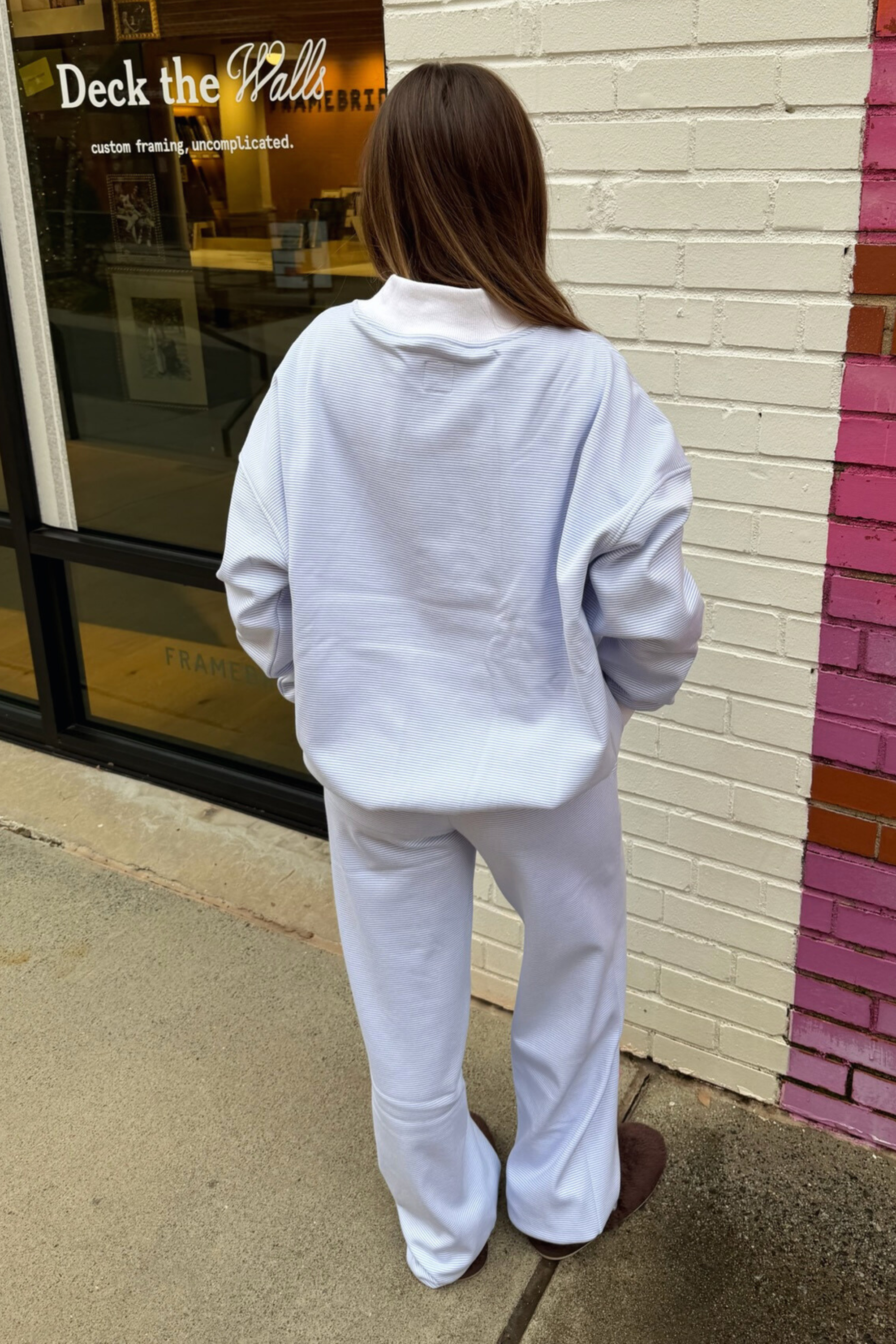 Mamie Mini Striped Sweatpants - Blue/White