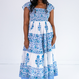 Lil Smocked Maxi Dress - Poppy Mix Blue