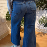 Fifi Wide Leg Flare Crop - Medium Denim