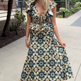 Miriam Printed Maxi Skirt - Luxe Trellis
