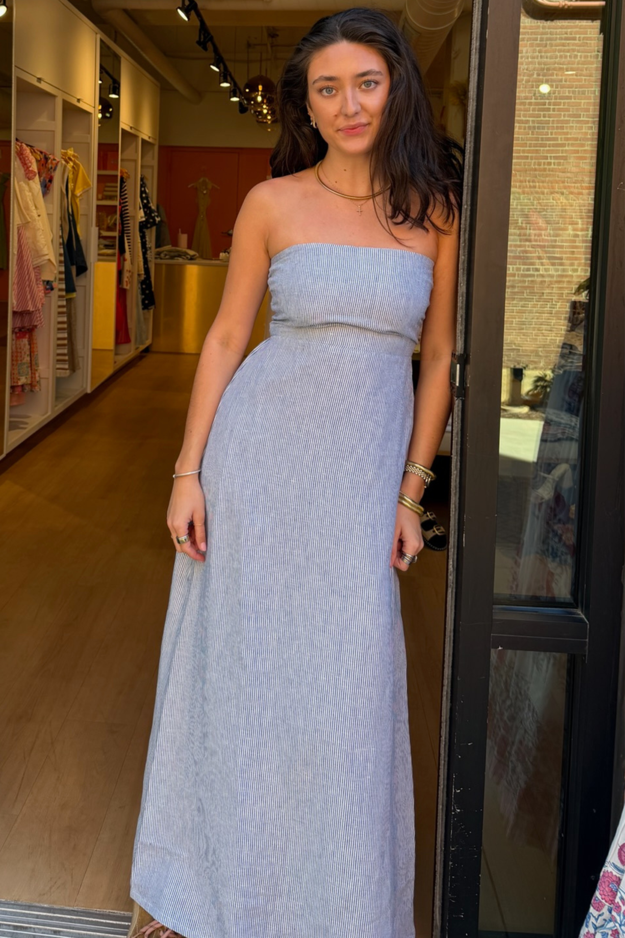 Daisy Strapless Linen Maxi Dress Daisy Strapless Linen Maxi Dress