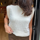 Emma Knit Muscle Vest - Ivory