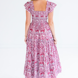 Lil Smocked Maxi Dress - Blossom Maroon