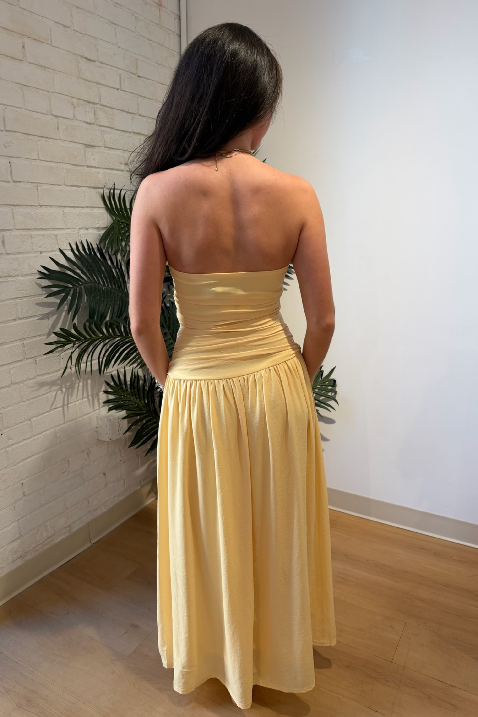 Bailey Strapless Maxi Dress - Yellow