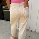 Nori 26" Inseam High Rise Crop Wide Leg - Ecru