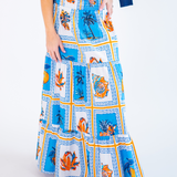 Olivia Smocked Maxi Skirt - Tropical Tile