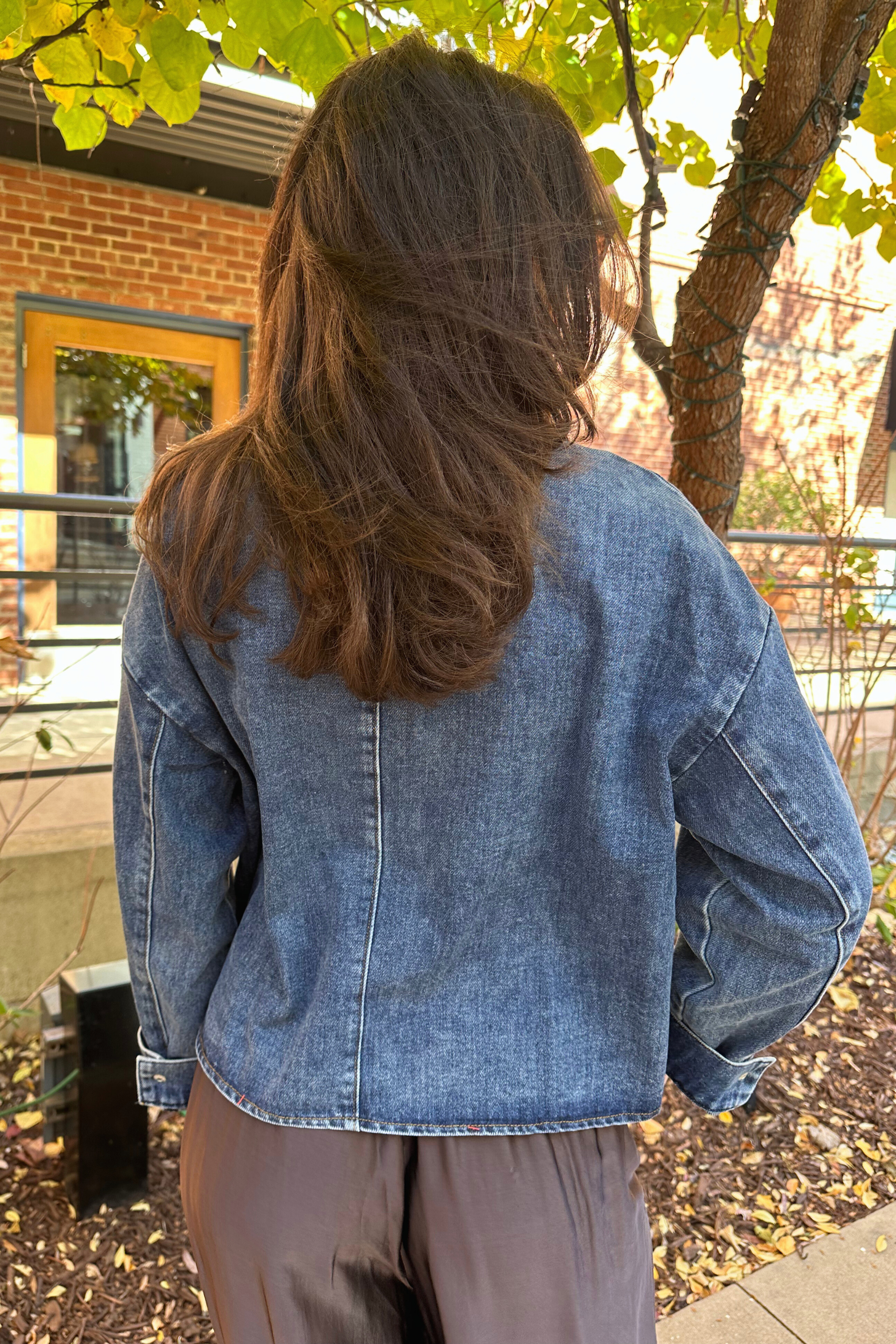 Coco Corduroy Collar Jacket - Denim/Brown