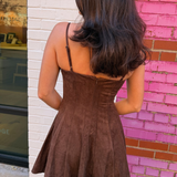Shay Suede Mini Dress - Brown