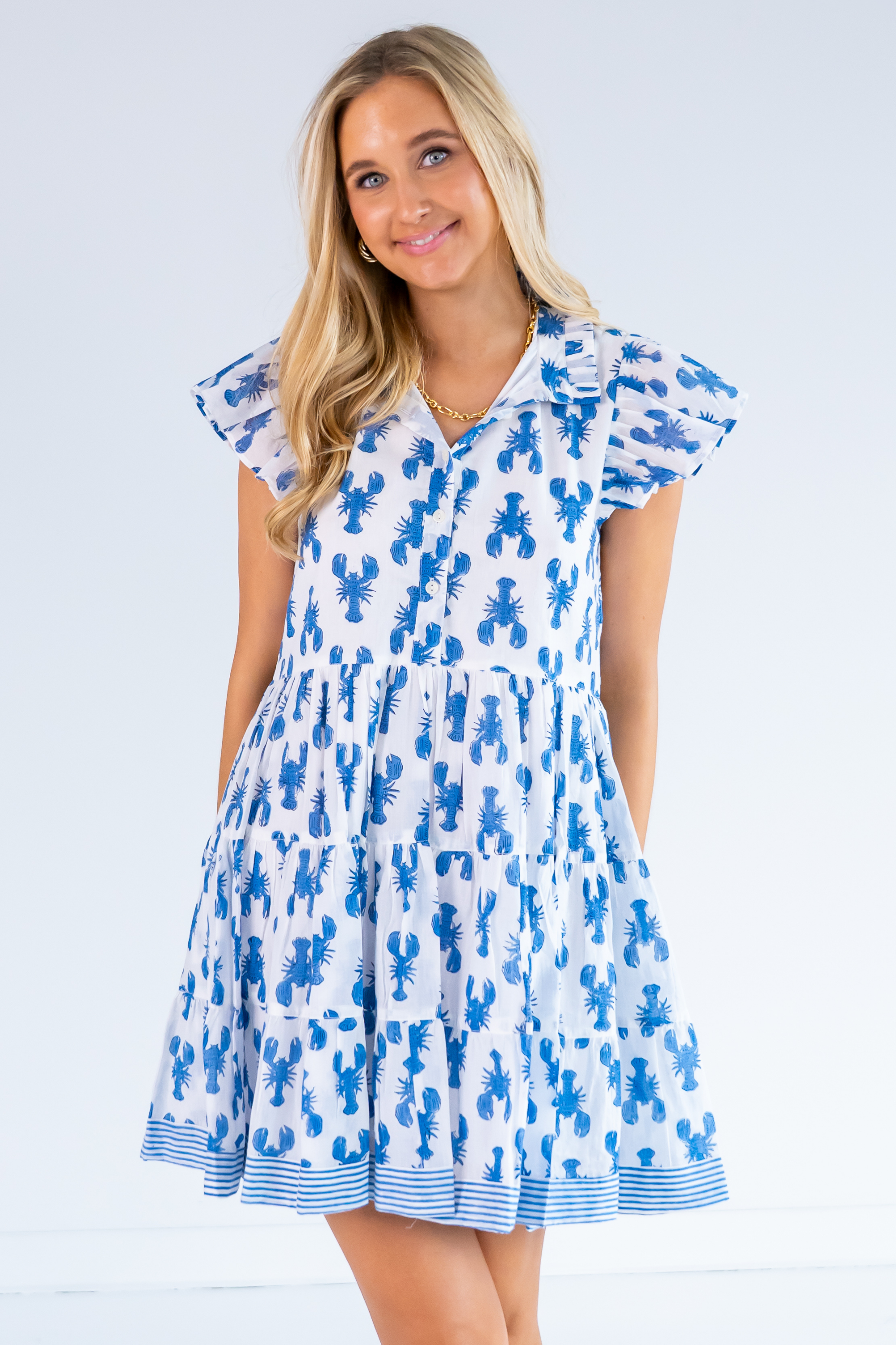 Lou Flutter Sleeve Mini Dress