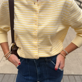 Montana Striped Cardigan - Butter Yellow