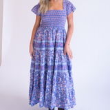 Lil Fall Smocked Maxi Dress - Purple Mix