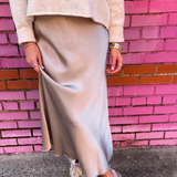 Nat Silky Slip Skirt - Mocha
