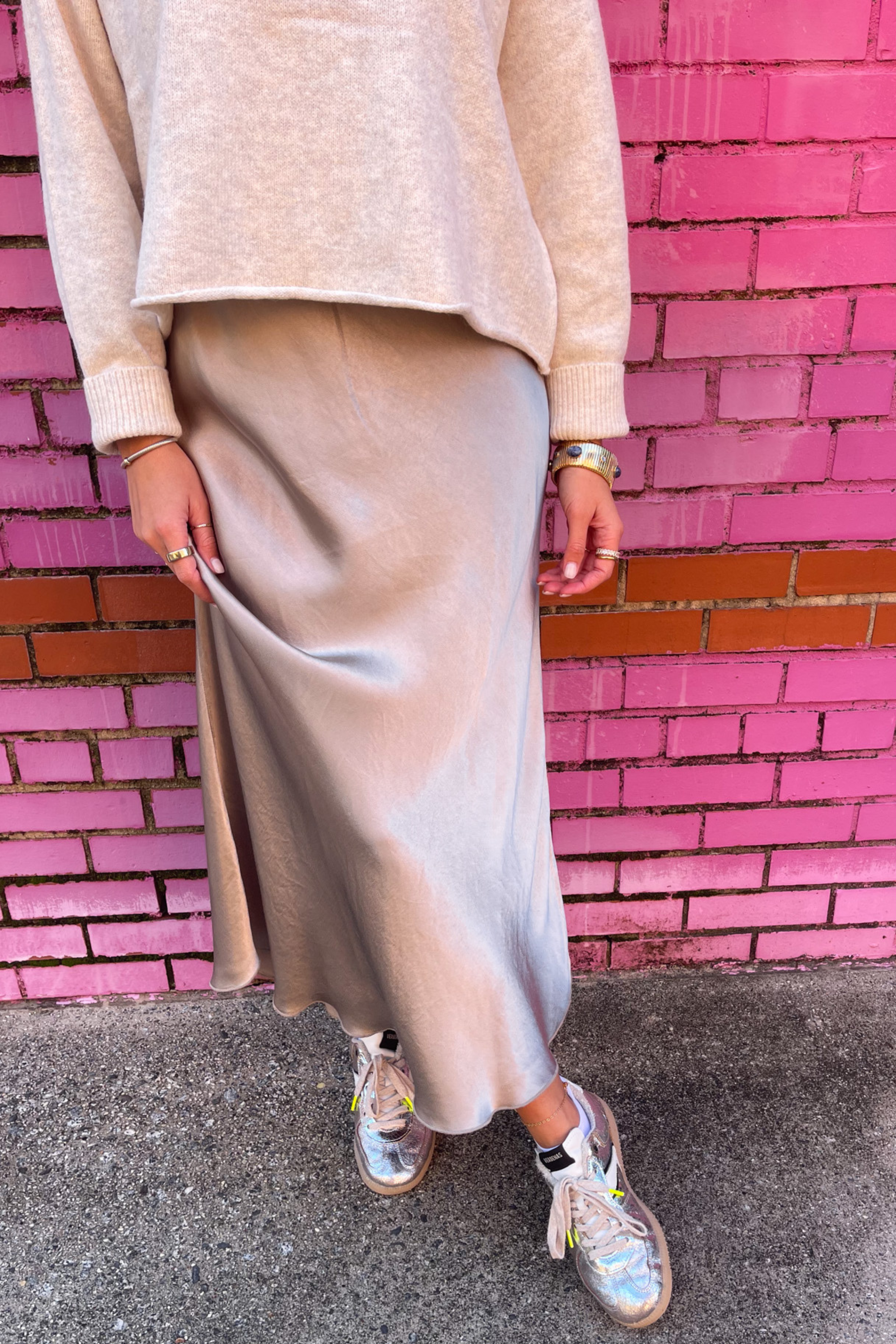Nat Silky Slip Skirt - Mocha
