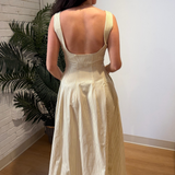 Victor Stripe Maxi Dress - Creme