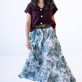 Lucy Smocked Maxi Skirt - Toile Dark Green
