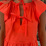 Daisy Mini Sundress - Sun Red