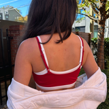 Ciara Layered Bra Top - Cherry