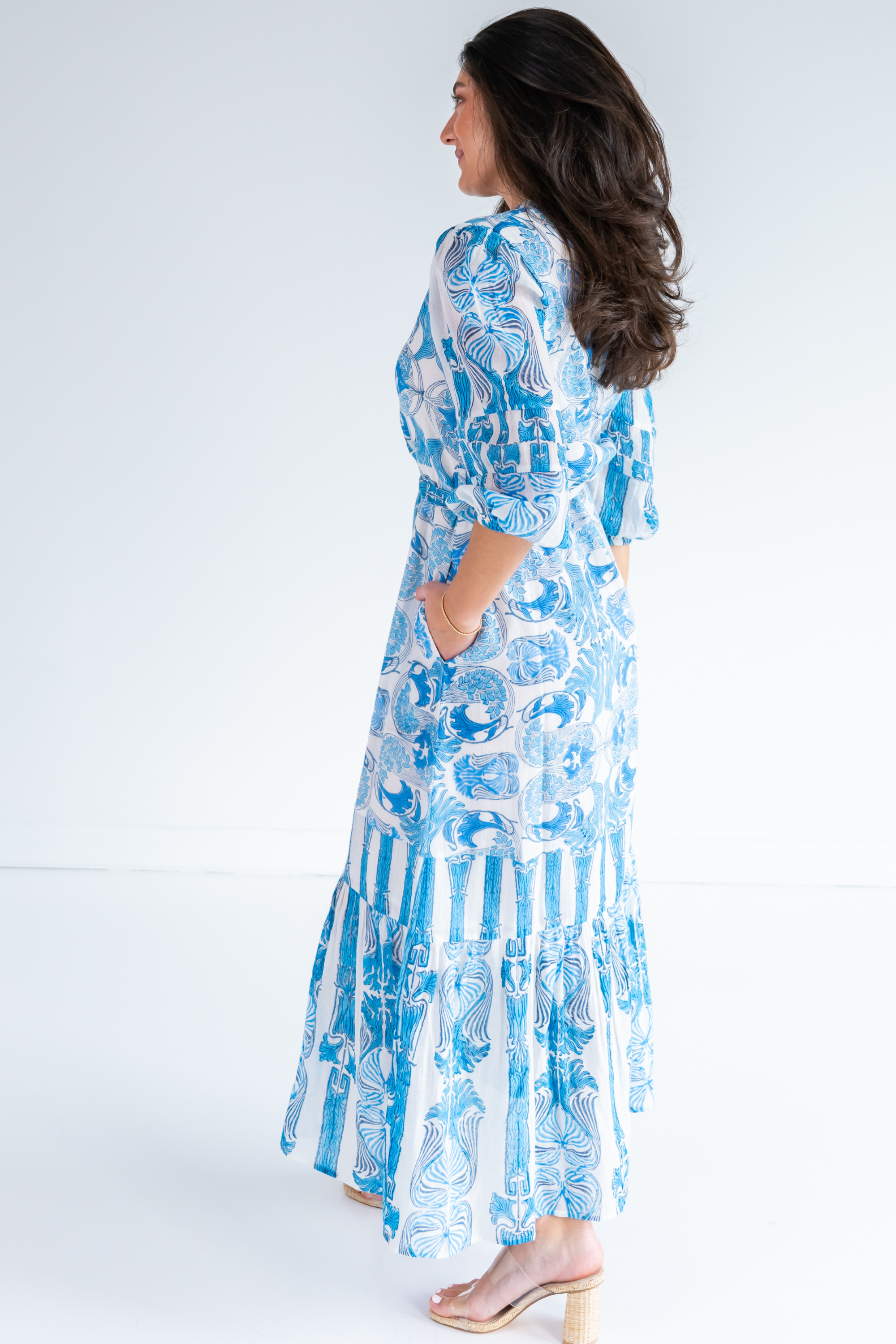Aria Belted Maxi Dress - Ocean