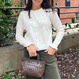 Mini Bow Cardigan - Ivory