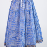 Britt Smocked Midi Skirt - Fishnet Cornflower
