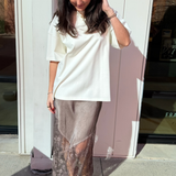 Claire Skirt Skirt with Lace Trim - Chocolate