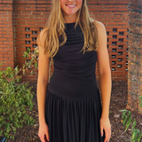 Brinley High Neck Maxi Dress - Black