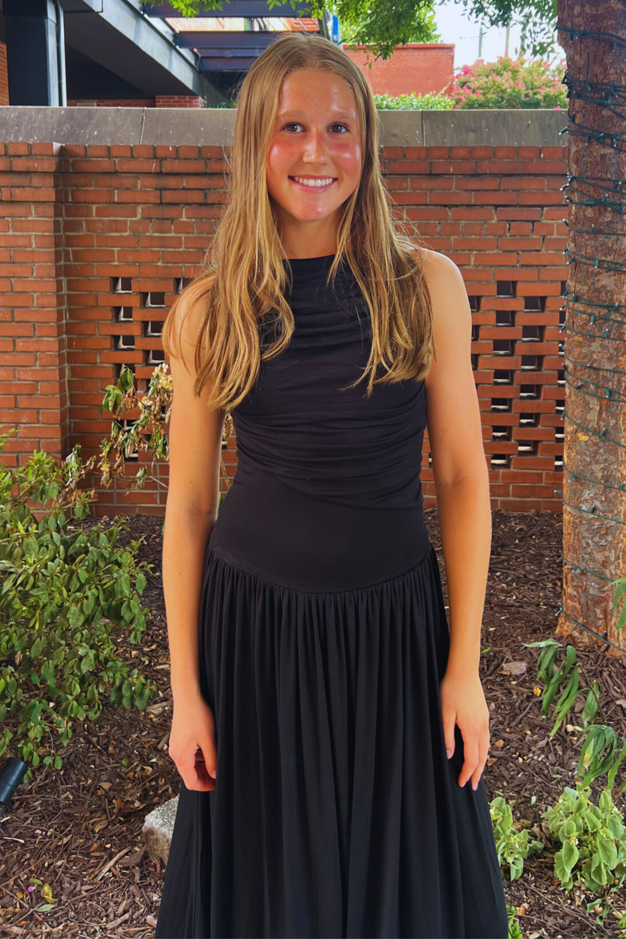 Brinley High Neck Maxi Dress - Black
