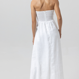 Melody Linen Maxi Dress - White