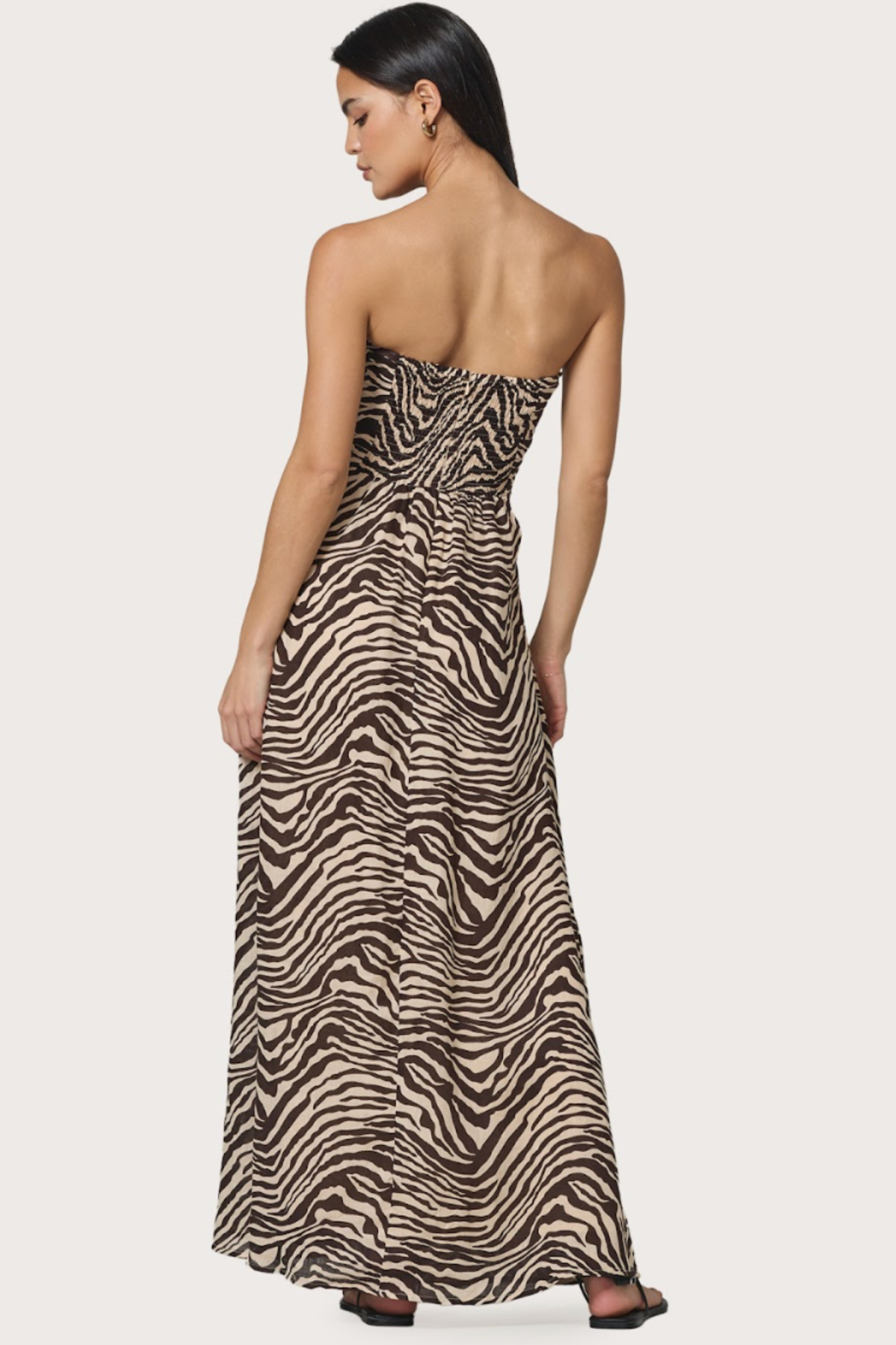 Melody Printed Strapless Maxi Dress - Zebra
