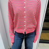 Montana Striped Cardigan - Red/White