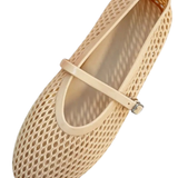 Jelly Mesh Mary Jane Flat - Nude