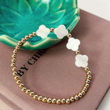 Good Luck Clover Bracelet - Pearl