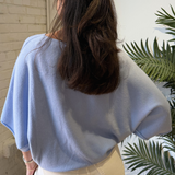 Mia Crewneck Batwing Sweater - Sky Blue
