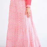 Jane Tiered Maxi Skirt - Fishnet Coral