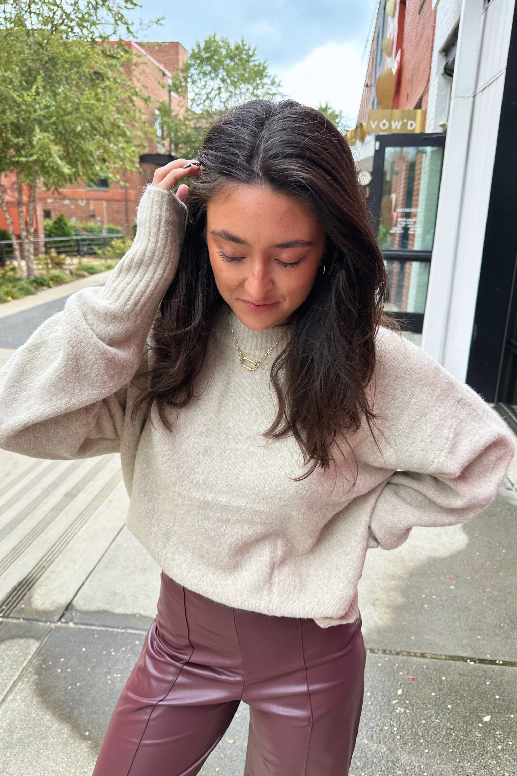 Noa Cozy Balloon Sleeve Sweater - Oatmeal