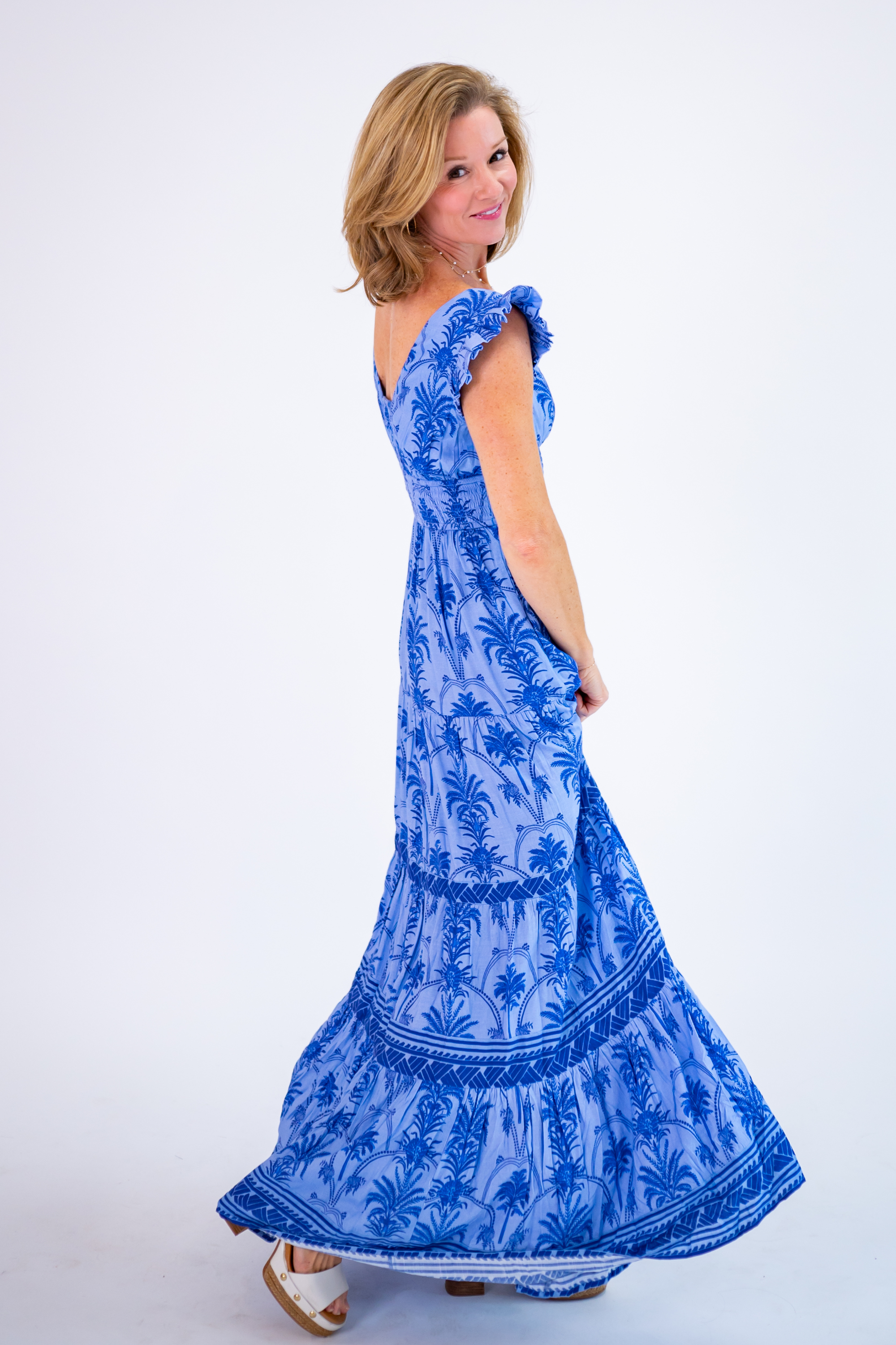 Kennedy Maxi Dress - Periwinkle Palm