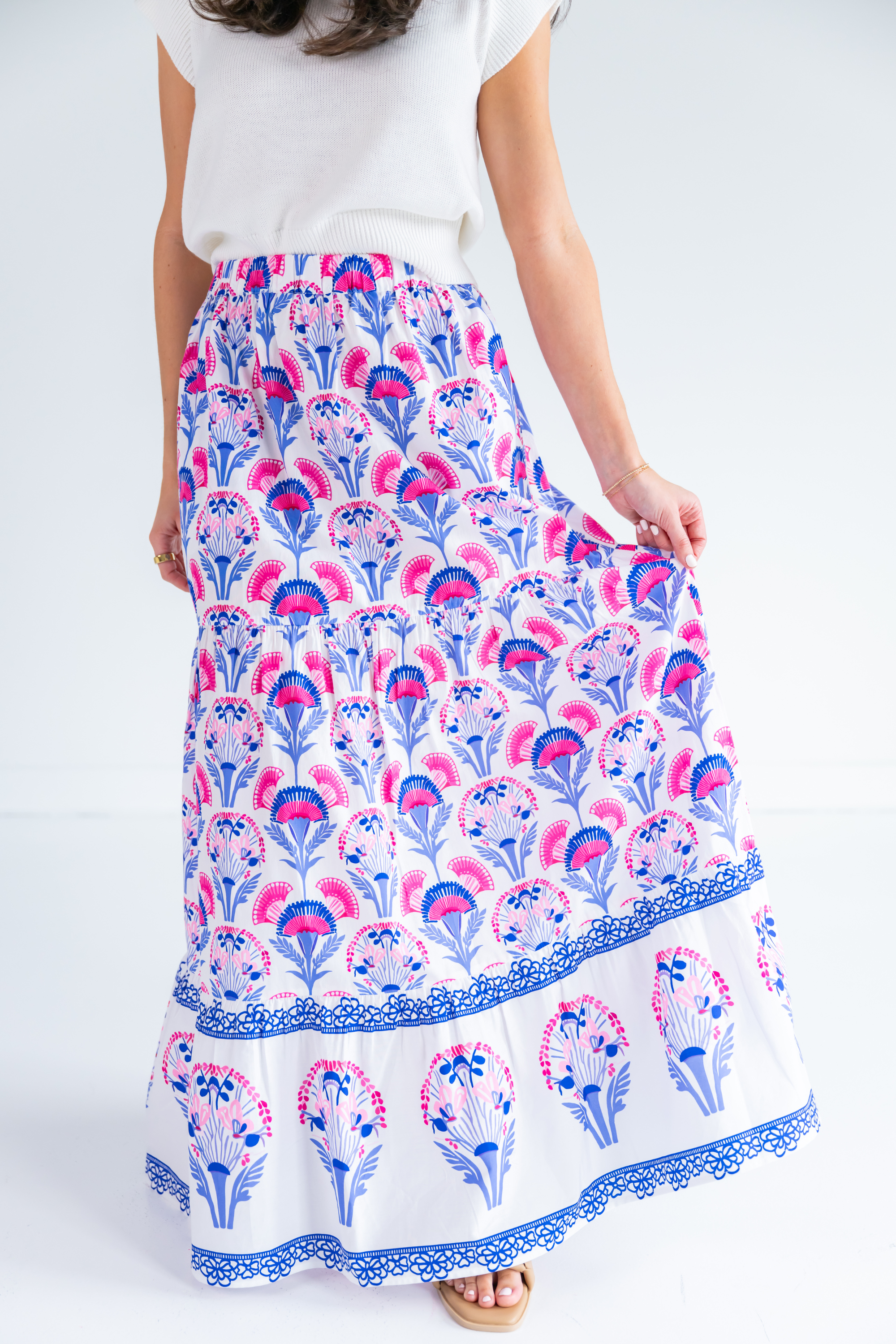 Lillian Maxi Skirt - Pink/Purple Floral