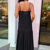 Marissa Drop Waist Sequin Dress - Black
