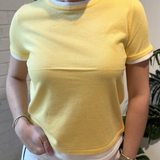 Grace Short Sleeve Knit Shirt - Lemon