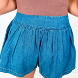 Veronica Flowy Denim Shorts - Denim