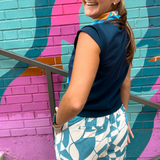 Everyday Cap Sleeve Tank - Navy