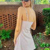 Elle Sweetheart Athletic Dress - Beige Gingham