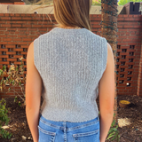 Taylor Cropped Sweater Vest - Light Grey